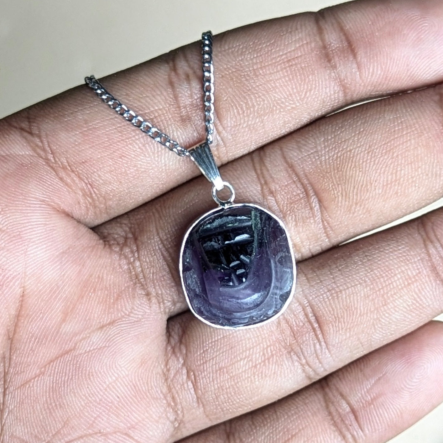 Pocket Ganesha Pendant-Amethyst-Maitri Export | Crystals Store