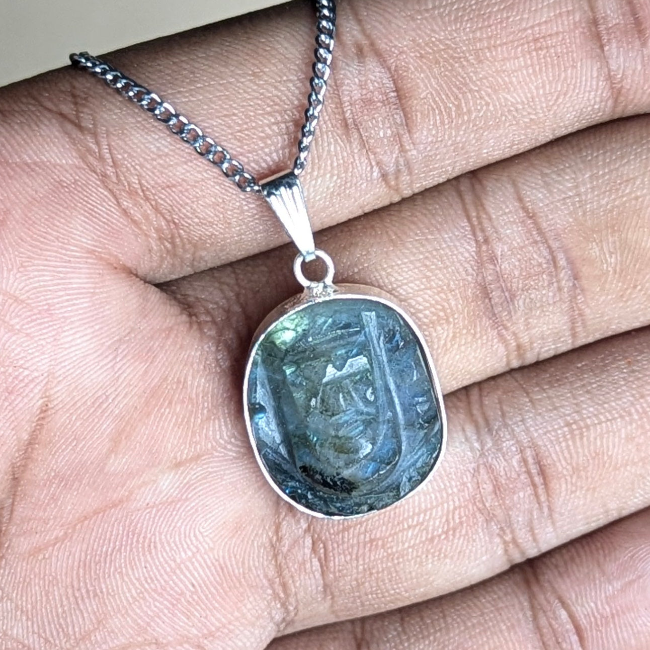 Pocket Ganesha Pendant-Labradorite-Maitri Export | Crystals Store