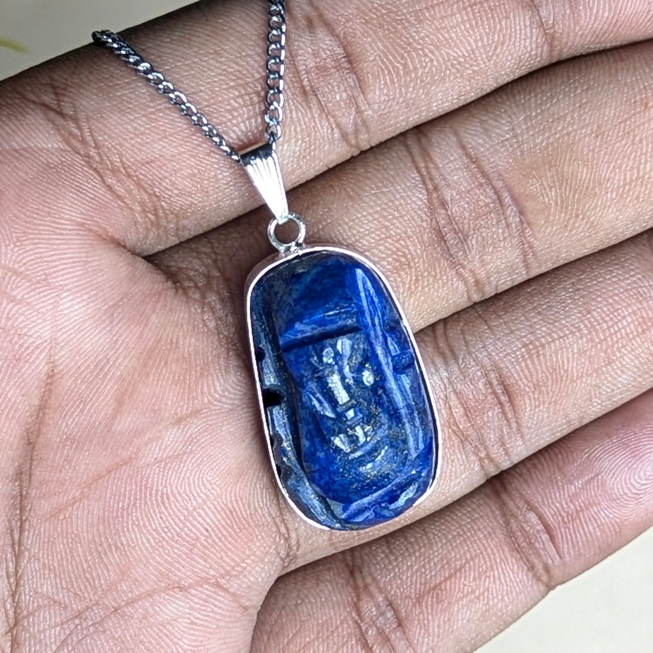 Pocket Ganesha Pendant-Lapis-Maitri Export | Crystals Store