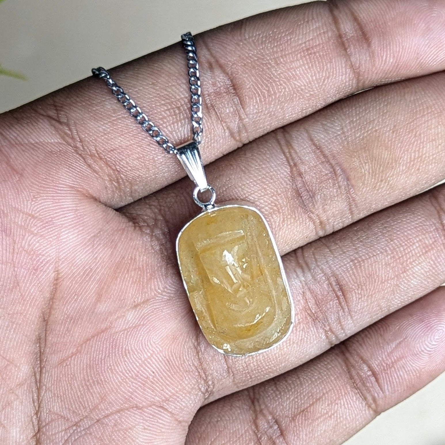 Pocket Ganesha Pendant-Golden Quartz-Maitri Export | Crystals Store