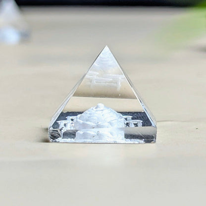 20 to 25mm Clear Quartz Shreeyantra Pyramid-Maitri Export | Crystals Store