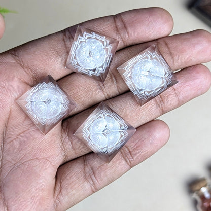 20 to 25mm Clear Quartz Shreeyantra Pyramid-Maitri Export | Crystals Store