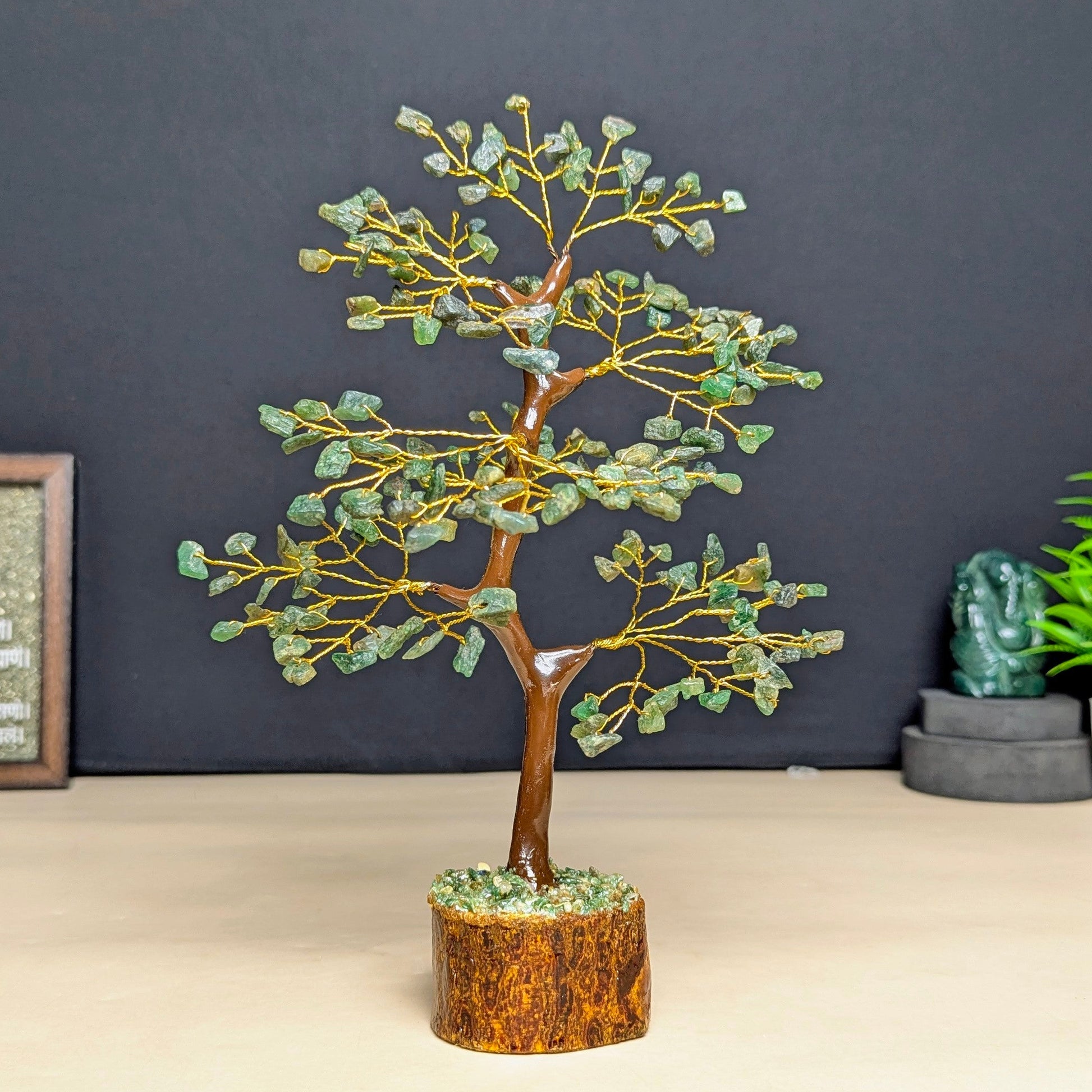 200 beads crystal stone tree-Green Jade-Maitri Export | Crystals Store