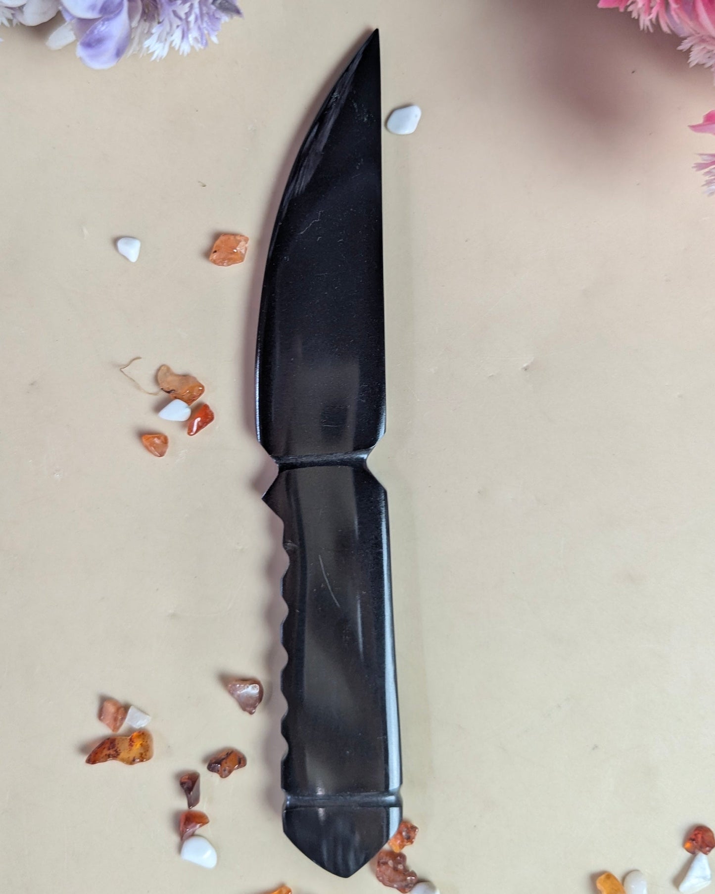 Selenite / black / opalite 6 Inch Knife-Black-3-Maitri Export | Crystals Store