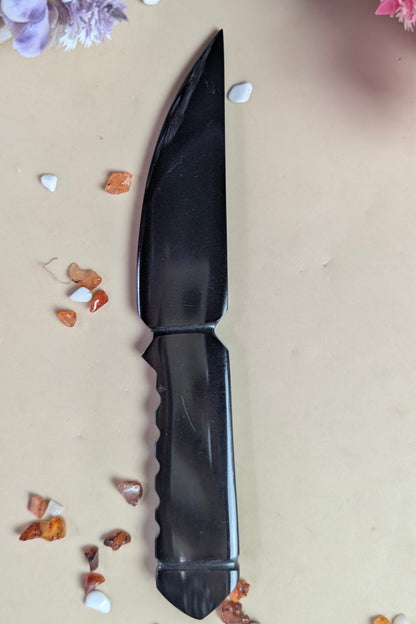 Selenite / black / opalite 6 Inch Knife-Black-1-Maitri Export | Crystals Store