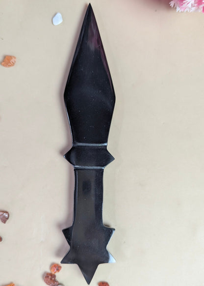 Selenite / black / opalite 6 Inch Knife-Black-4-Maitri Export | Crystals Store