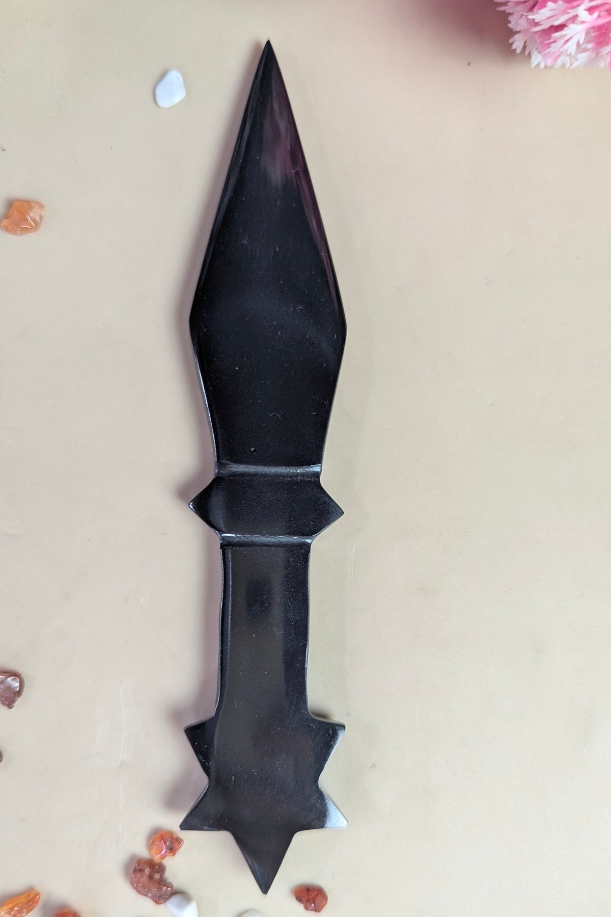 Selenite / black / opalite 6 Inch Knife-Black-2-Maitri Export | Crystals Store