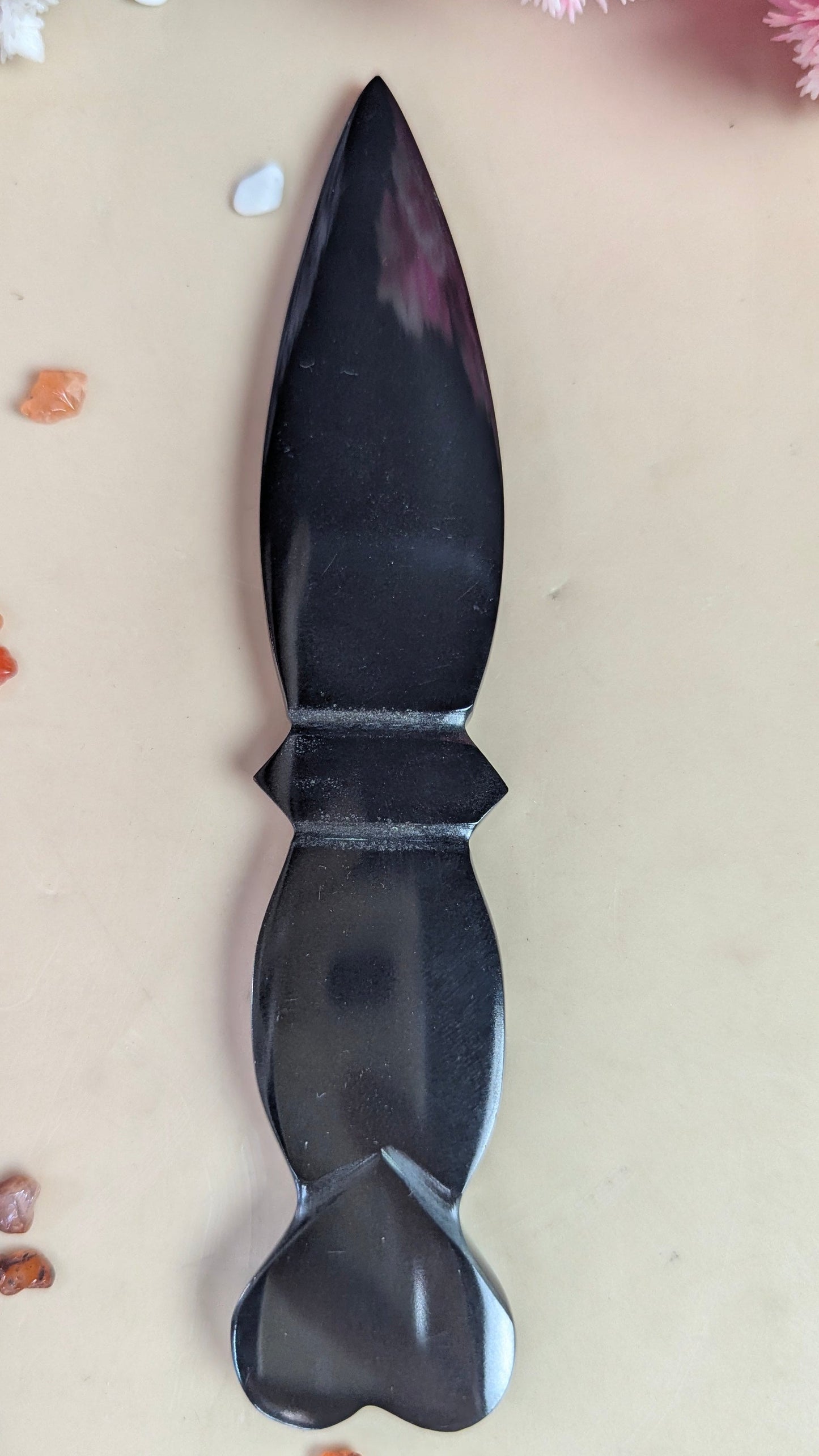 Selenite / black / opalite 6 Inch Knife-Black-5-Maitri Export | Crystals Store