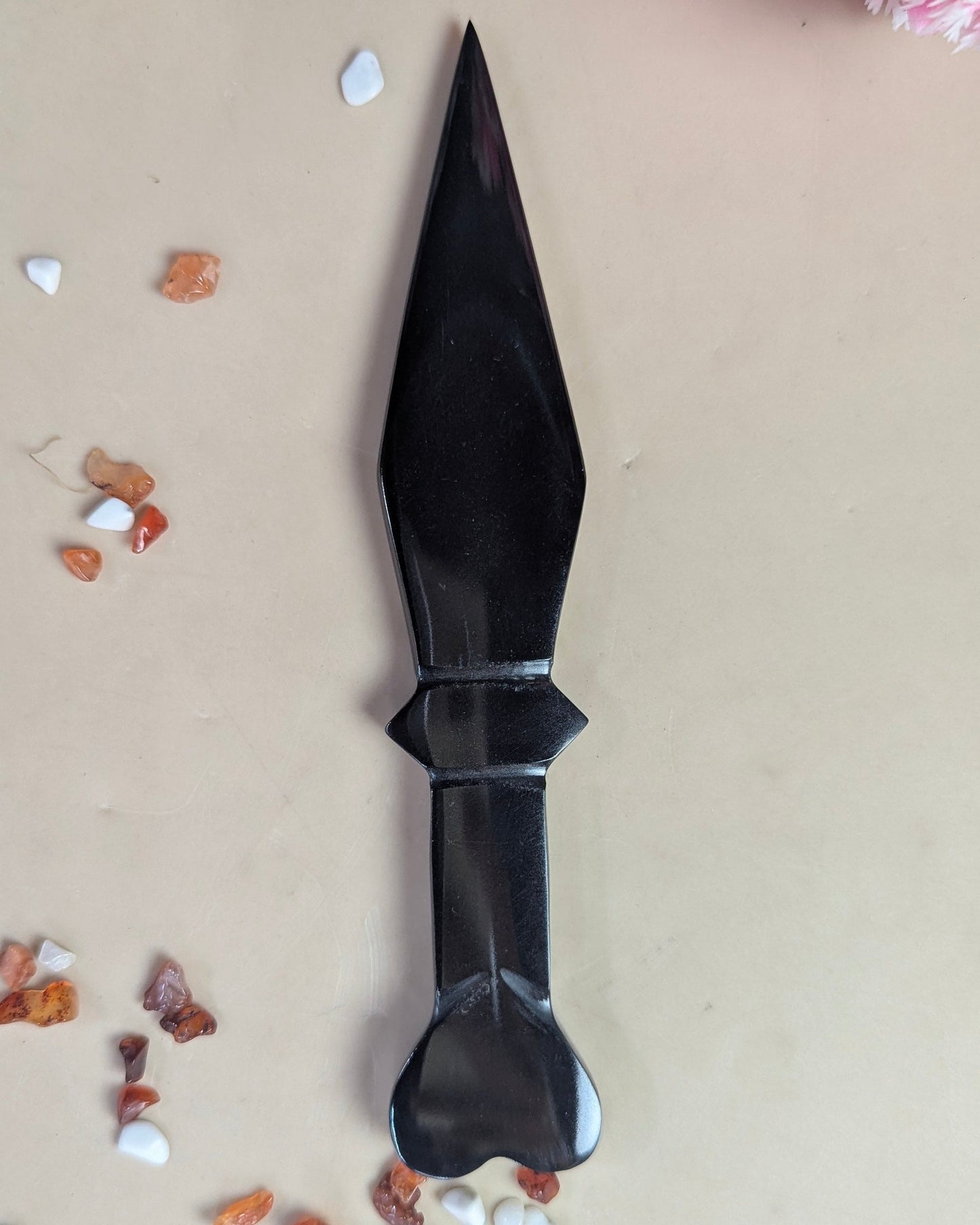 Selenite / black / opalite 6 Inch Knife-Black-6-Maitri Export | Crystals Store