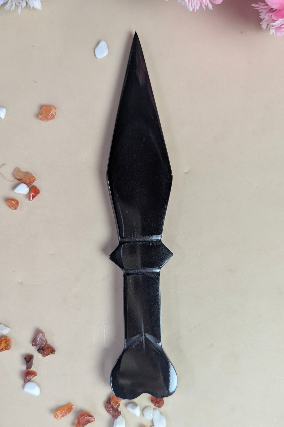 Selenite / black / opalite 6 Inch Knife-Black-4-Maitri Export | Crystals Store