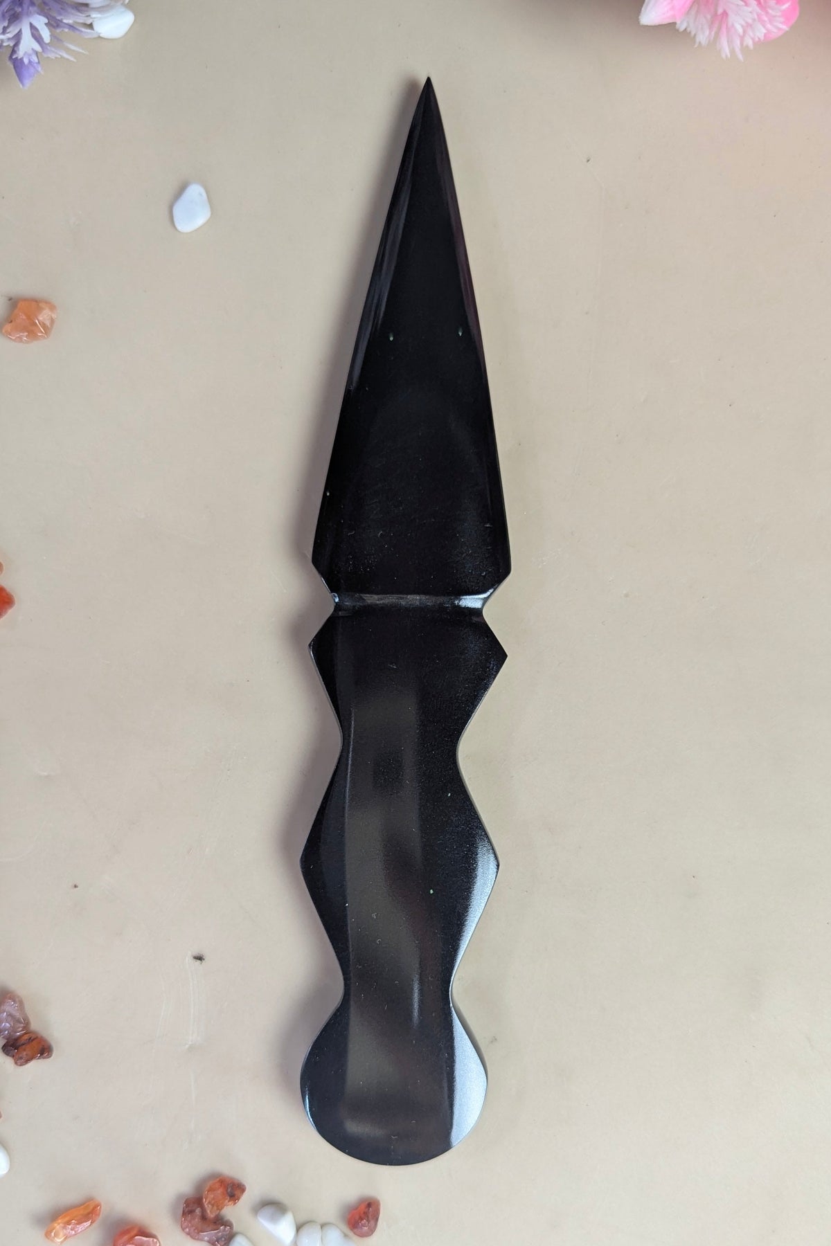 Selenite / black / opalite 6 Inch Knife-Black-6-Maitri Export | Crystals Store