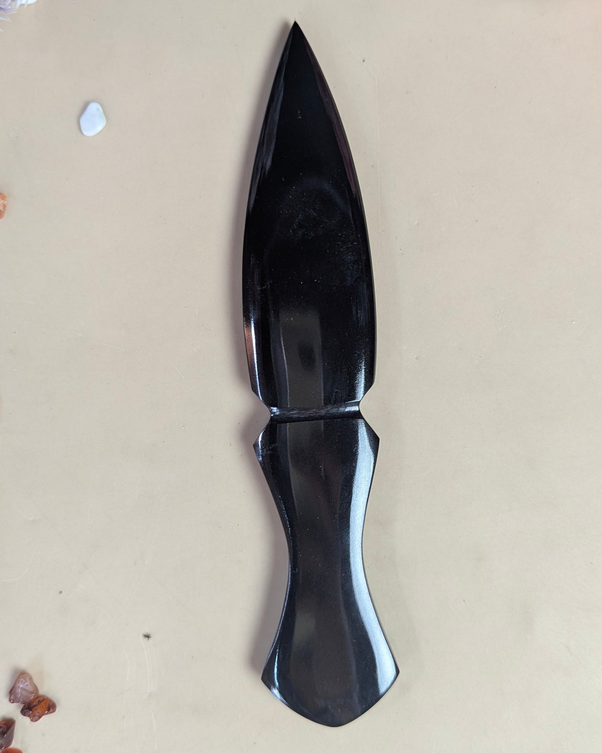 Selenite / black / opalite 6 Inch Knife-Black-10-Maitri Export | Crystals Store