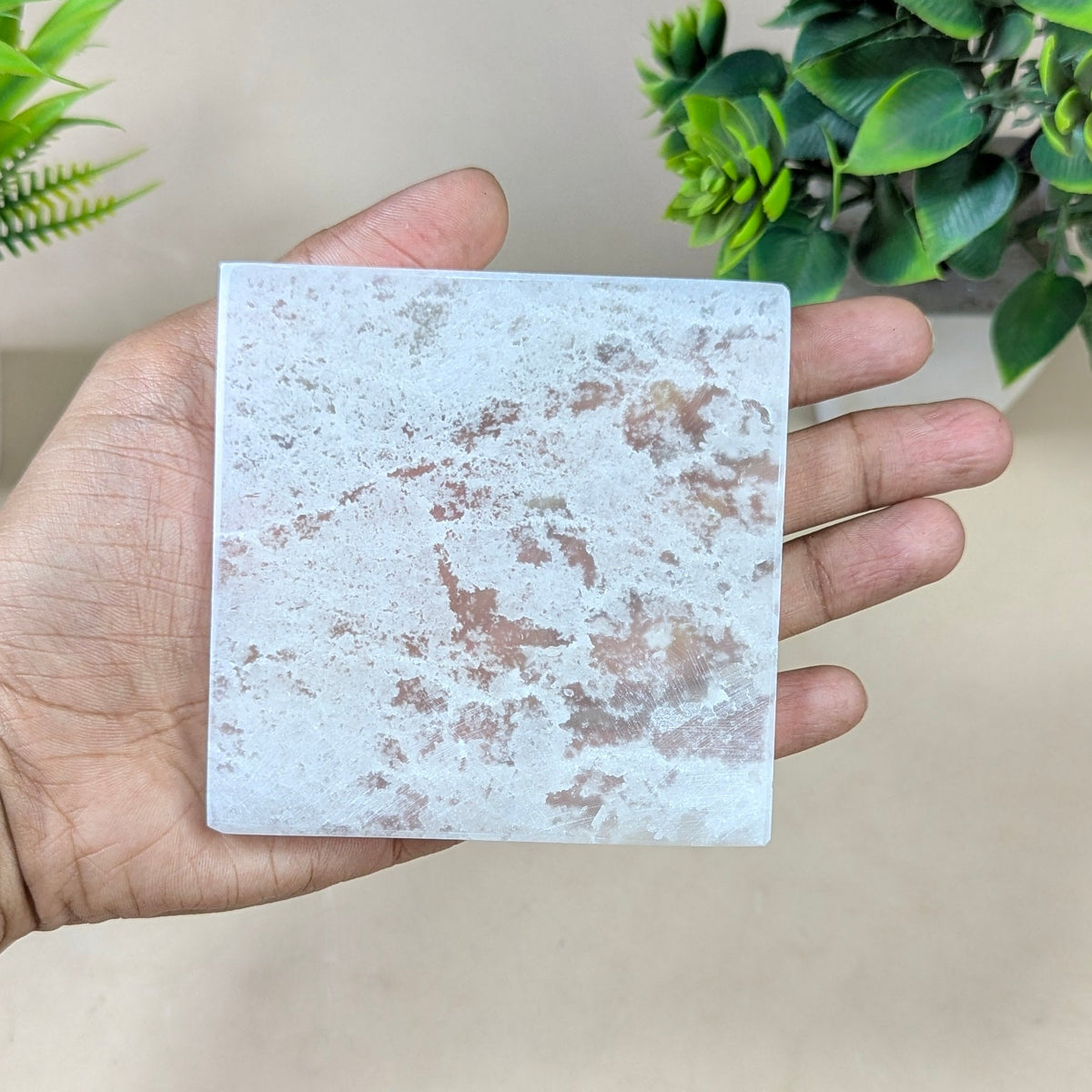 Selenite plain plates from Morocco-3 Inch-Square-Maitri Export | Crystals Store