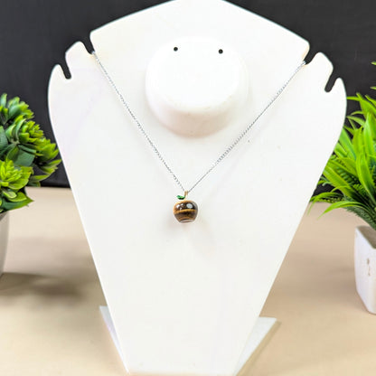 Natural crystal stone Apple shaped gemstone Pendant-Tiger eye-Maitri Export | Crystals Store