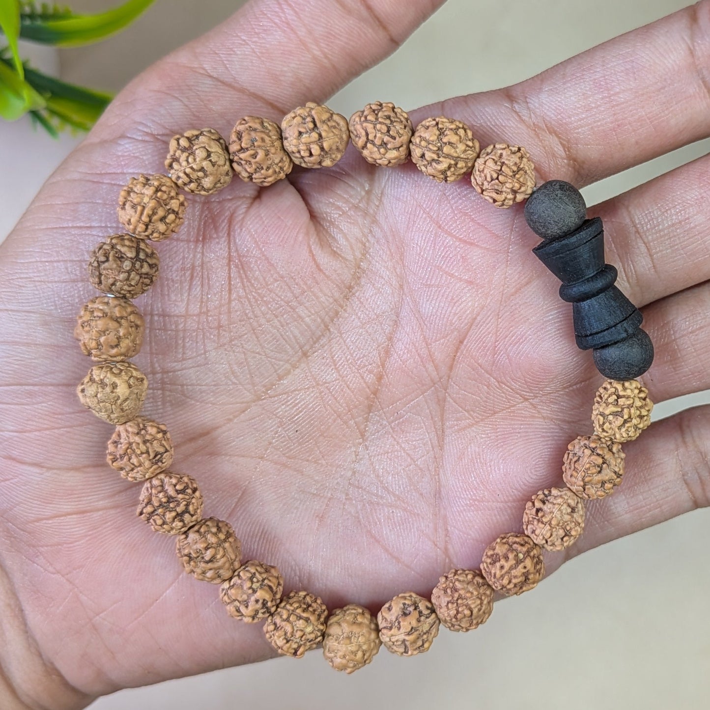Rudraksh / karungali bracelet with damru charm-Rudraksh-Maitri Export | Crystals Store