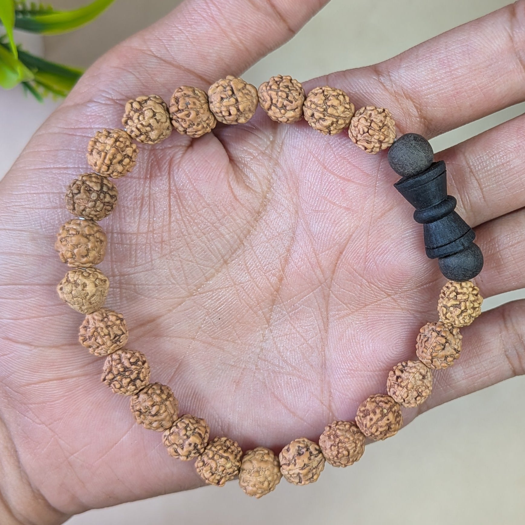 Rudraksh / karungali bracelet with damru charm-Rudraksh-Maitri Export | Crystals Store