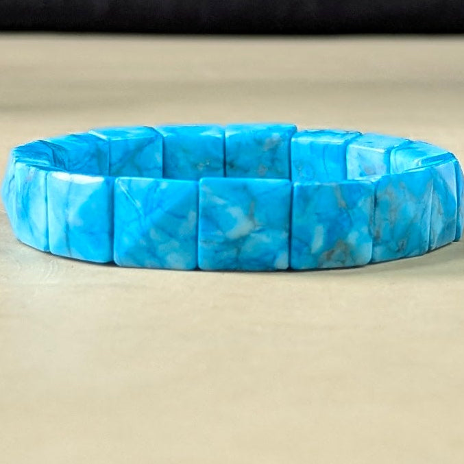Pyramid facets square bracelet-Turquoise-Maitri Export | Crystals Store