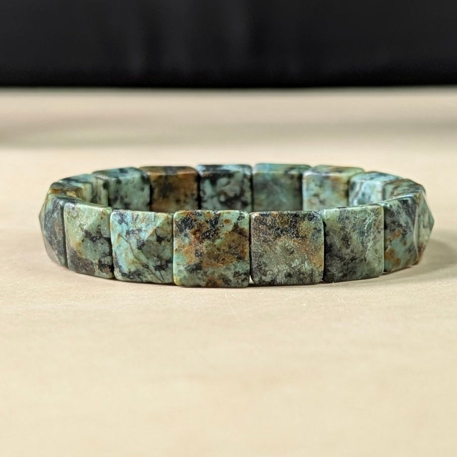Pyramid facets square bracelet-African Tourquoise-Maitri Export | Crystals Store