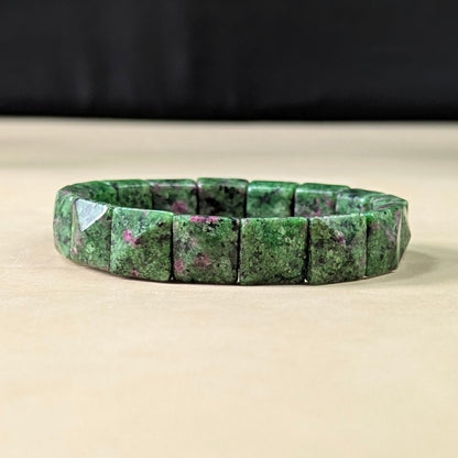 Pyramid facets square bracelet-Ruby Zoisite-Maitri Export | Crystals Store