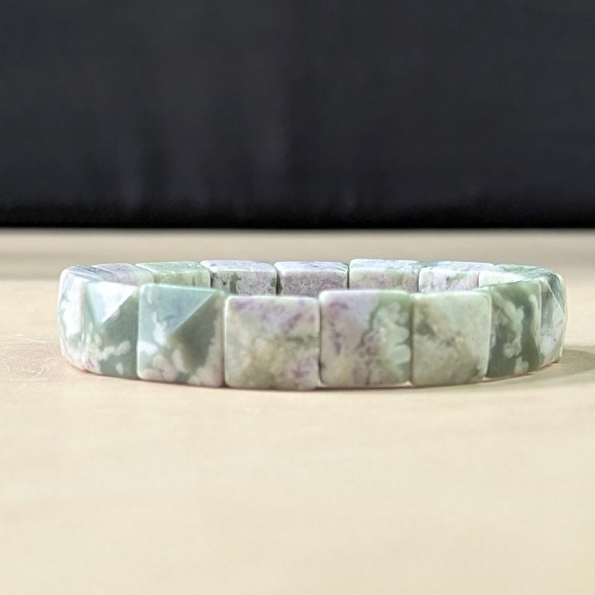 Pyramid facets square bracelet-Tree Agate-Maitri Export | Crystals Store
