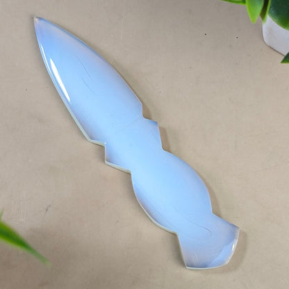 Selenite / black / opalite 6 Inch Knife-Opal-10-Maitri Export | Crystals Store