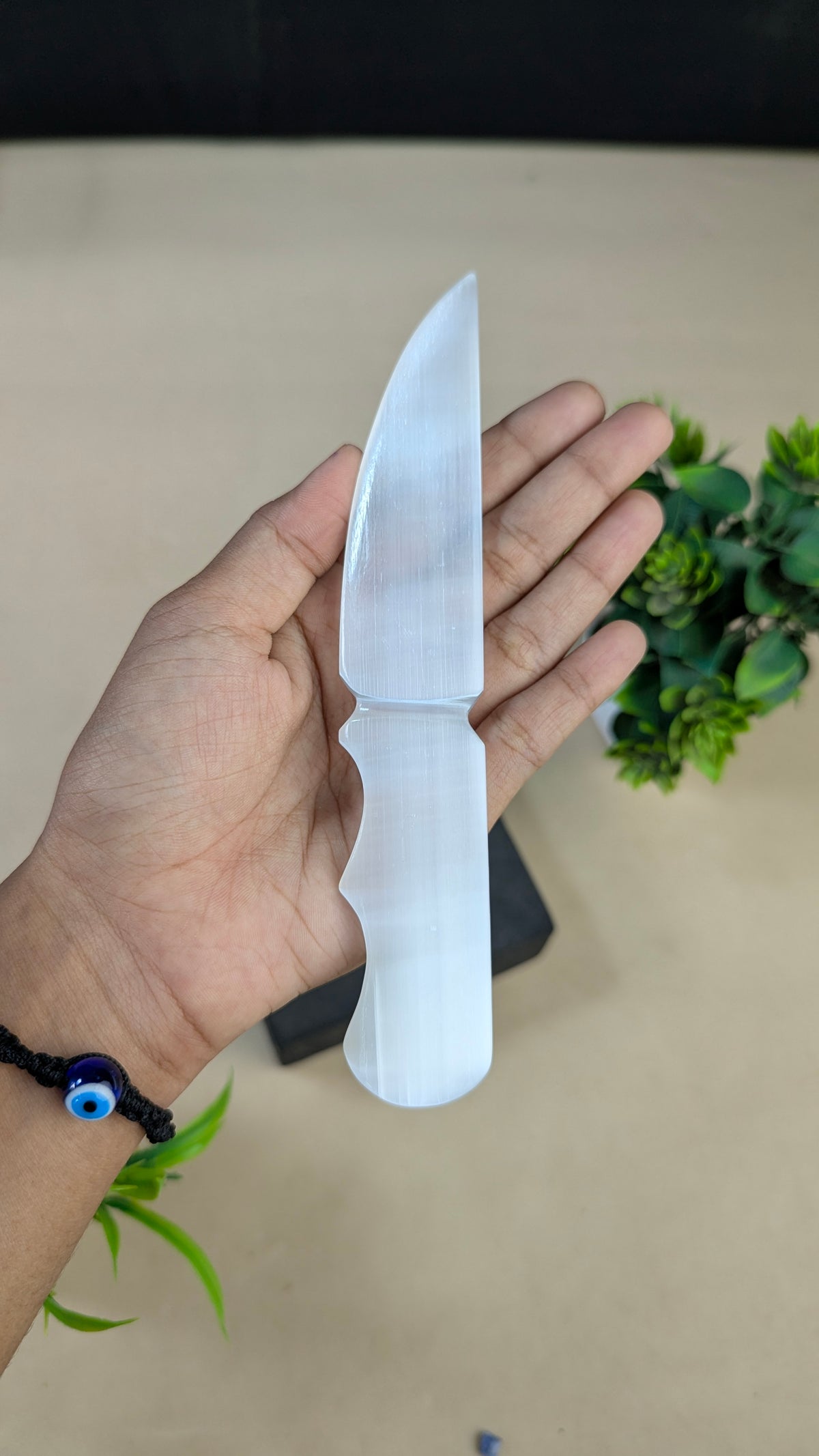 Selenite / black / opalite 6 Inch Knife-Selenite-12-Maitri Export | Crystals Store