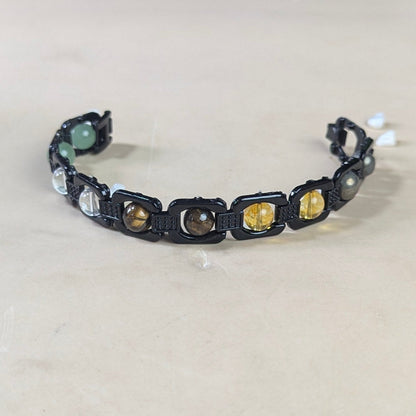 Dhanyog Black Metal Bracelet