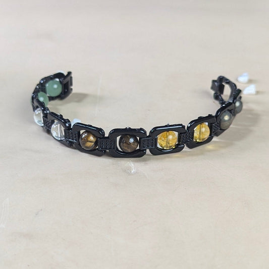 Dhanyog Black Metal Bracelet-Maitri Export | Crystals Store
