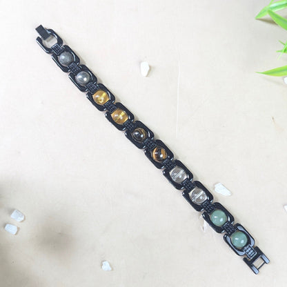 Dhanyog Black Metal Bracelet