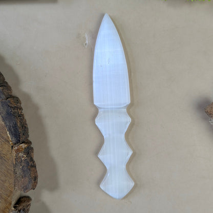 Selenite / black / opalite 6 Inch Knife-Selenite-25-Maitri Export | Crystals Store