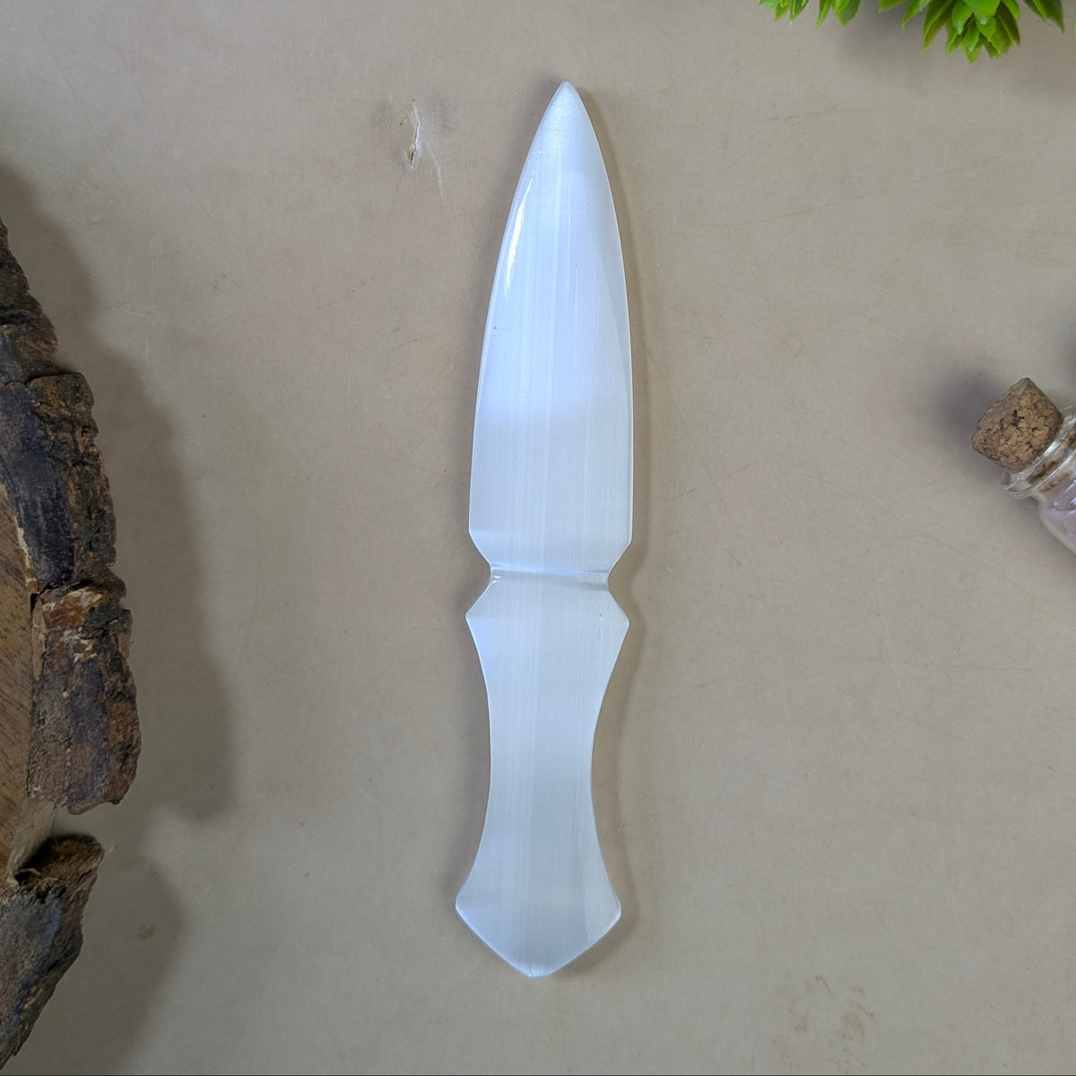 Selenite / black / opalite 6 Inch Knife-Selenite-8-Maitri Export | Crystals Store