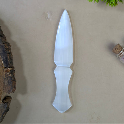 Selenite / black / opalite 6 Inch Knife-Selenite-8-Maitri Export | Crystals Store