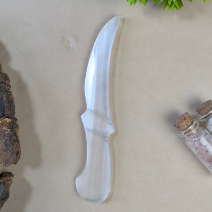 Selenite / black / opalite 6 Inch Knife-Selenite-5-Maitri Export | Crystals Store