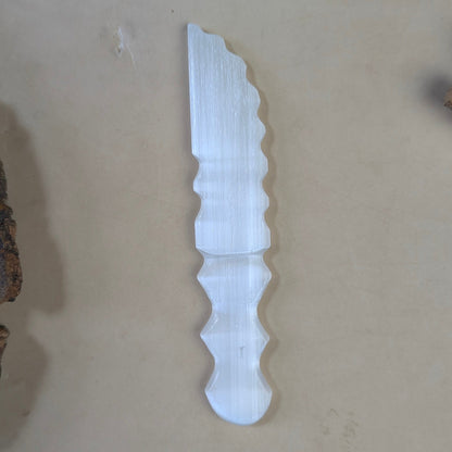 Selenite / black / opalite 6 Inch Knife-Selenite-23-Maitri Export | Crystals Store