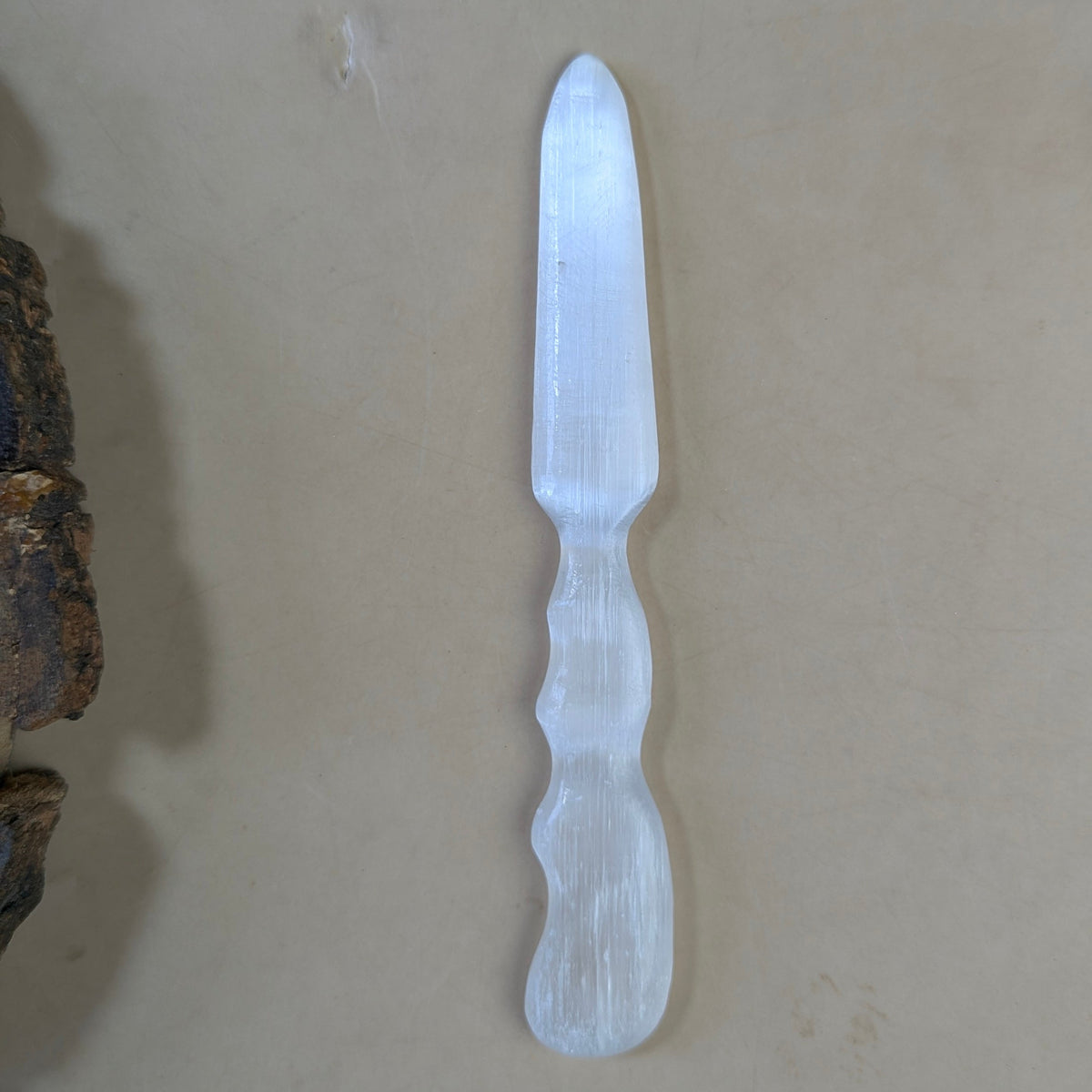 Selenite / black / opalite 6 Inch Knife-Selenite-24-Maitri Export | Crystals Store