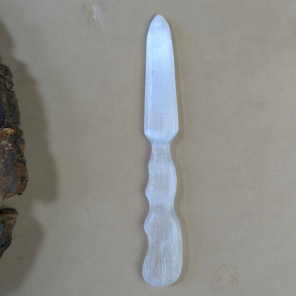 Selenite / black / opalite 6 Inch Knife-Selenite-24-Maitri Export | Crystals Store