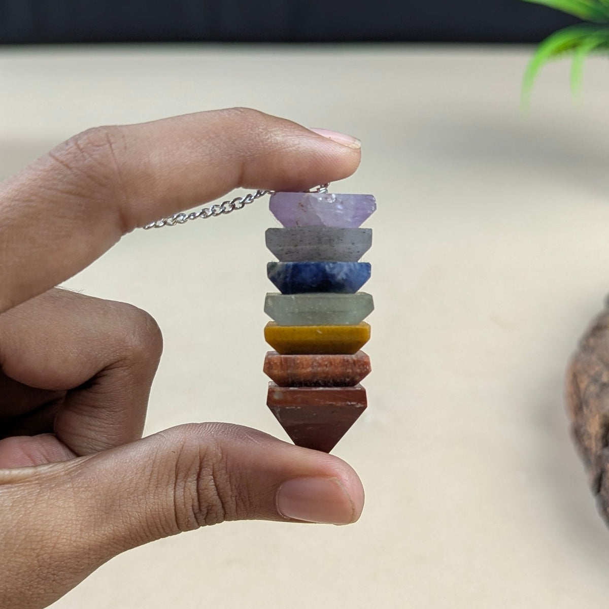 7 Chakra small Pyramid Pendulum
