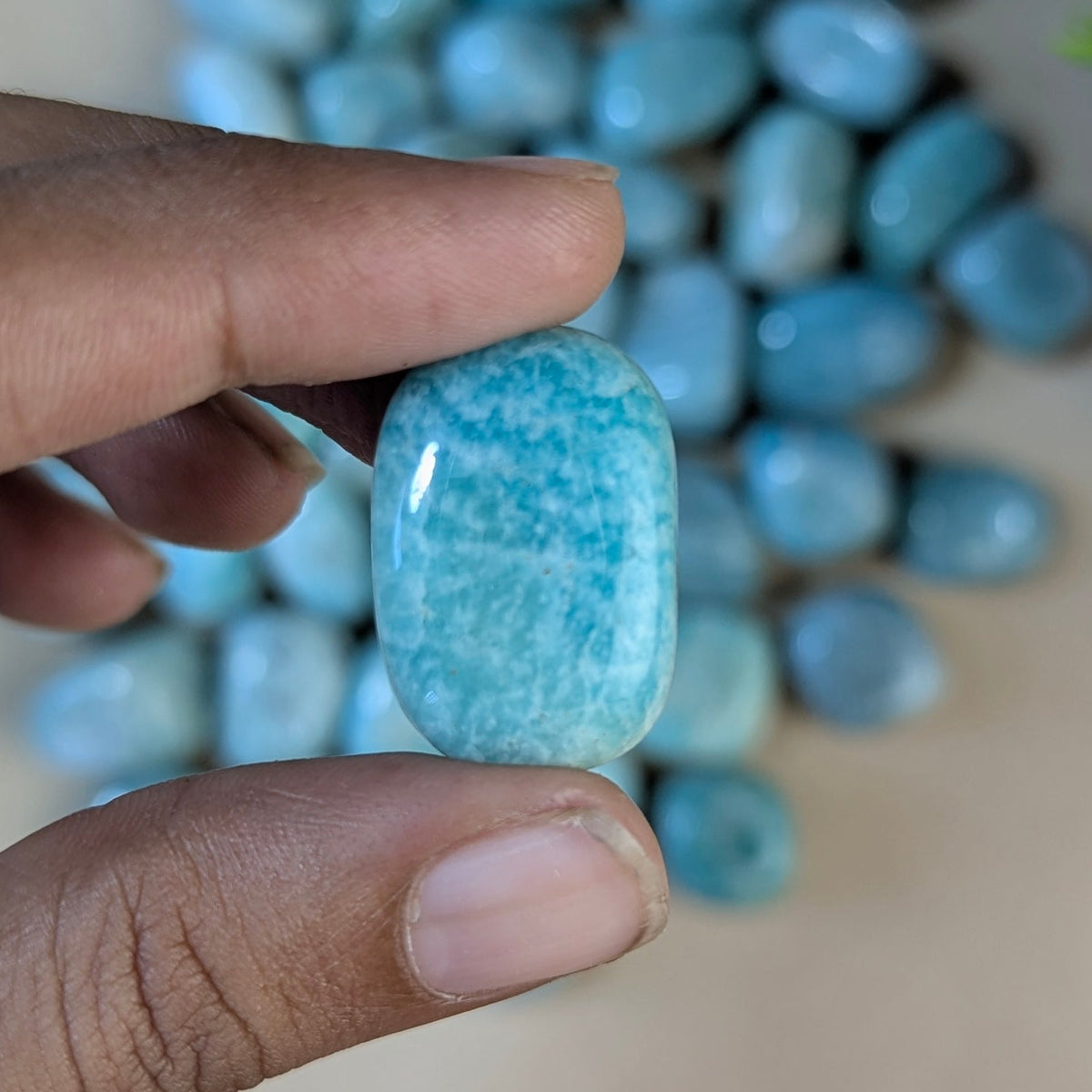 Amazonite Natural Crystal Healing Stone Tumble / Pocket Stone-1 pc-Maitri Export | Crystals Store