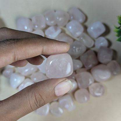 Rose Quartz Natural Crystal Healing Stone Tumble / Pocket Stone-1 pc-Maitri Export | Crystals Store