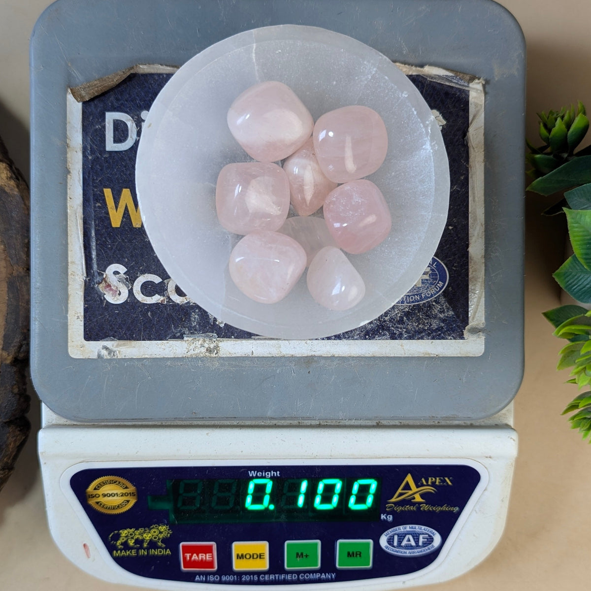 Rose Quartz Natural Crystal Healing Stone Tumble / Pocket Stone-100 gm-Maitri Export | Crystals Store