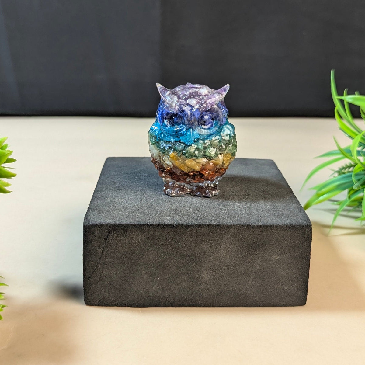 7 Chakra Owl (2 Inch )-Maitri Export | Crystals Store