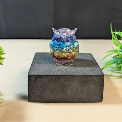 7 Chakra Owl (2 Inch )-Maitri Export | Crystals Store