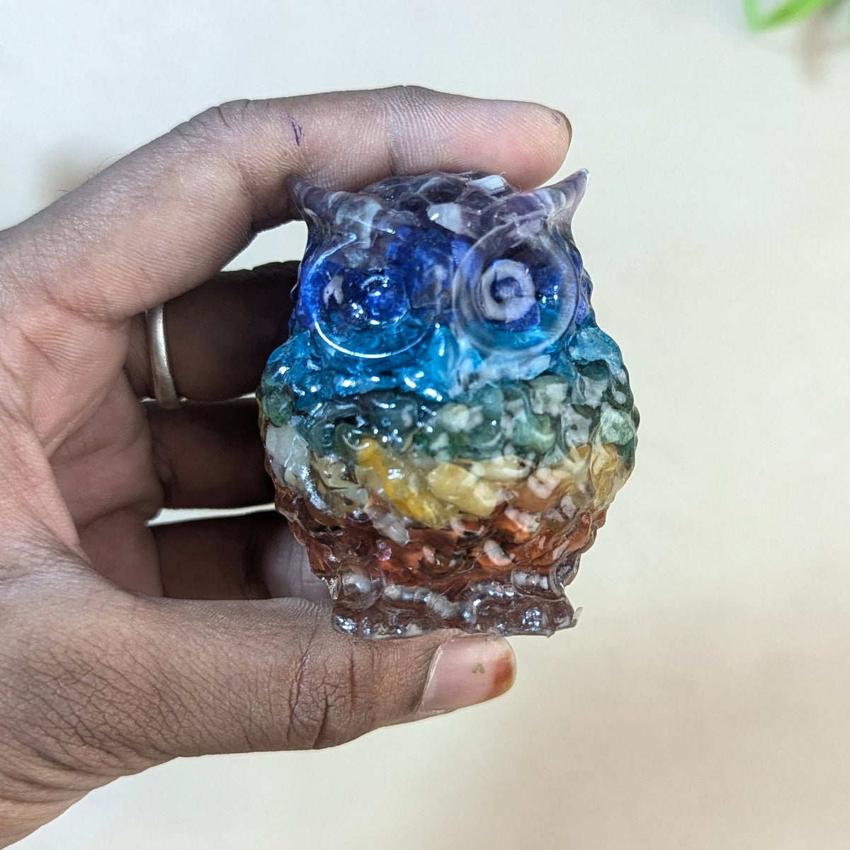 7 Chakra Owl (2 Inch )-Maitri Export | Crystals Store