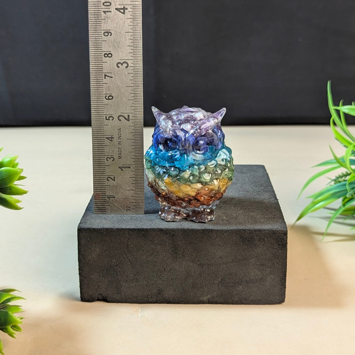7 Chakra Owl (2 Inch )-Maitri Export | Crystals Store