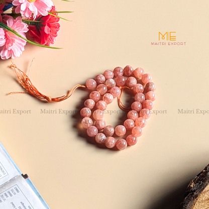 10mm loose crystal beads Line-Peach moonstone-Maitri Export | Crystals Store