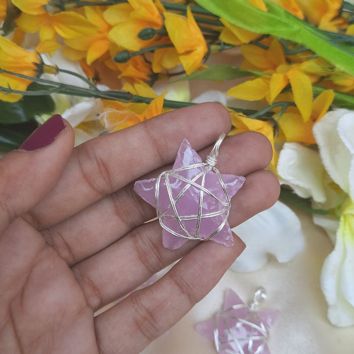 Crescent pendants without chain-Star-Rose-Maitri Export | Crystals Store