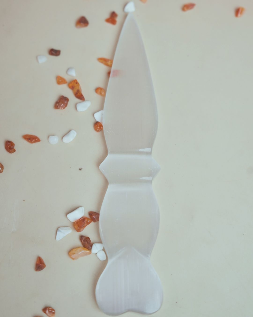 Selenite / black / opalite 6 Inch Knife-Selenite-3-Maitri Export | Crystals Store
