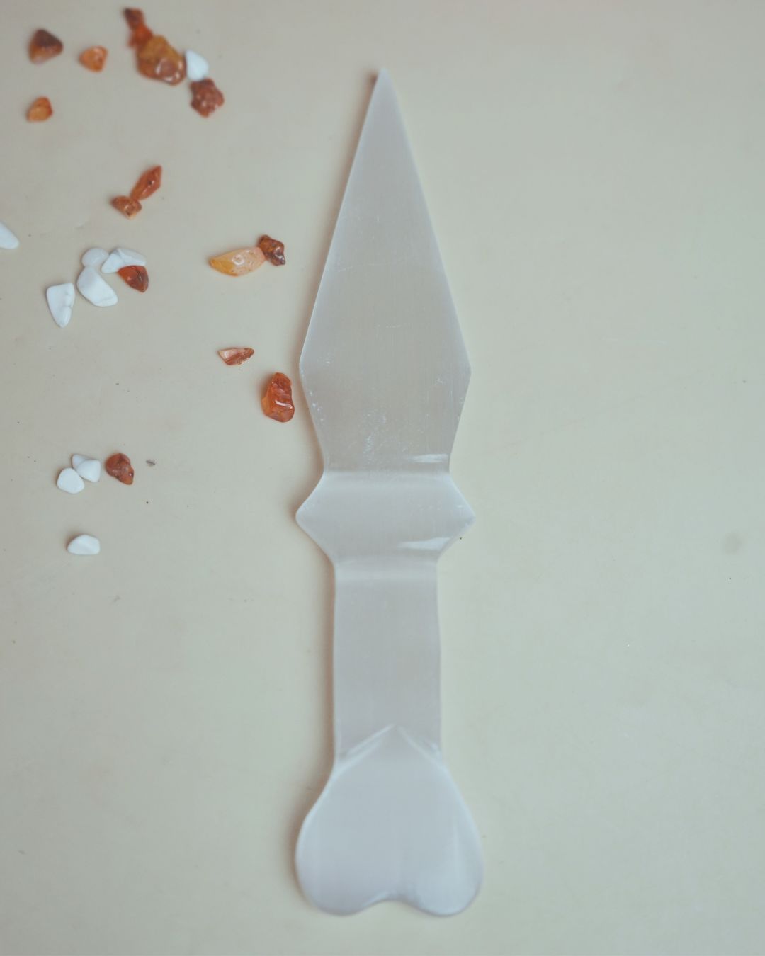Selenite / black / opalite 6 Inch Knife-Selenite-4-Maitri Export | Crystals Store