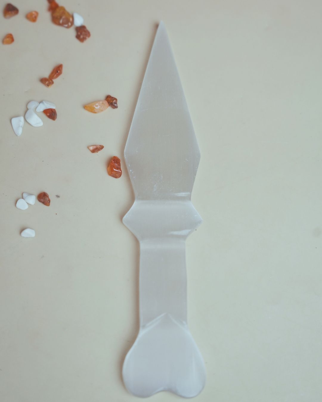 Selenite / black / opalite 6 Inch Knife-Selenite-5-Maitri Export | Crystals Store