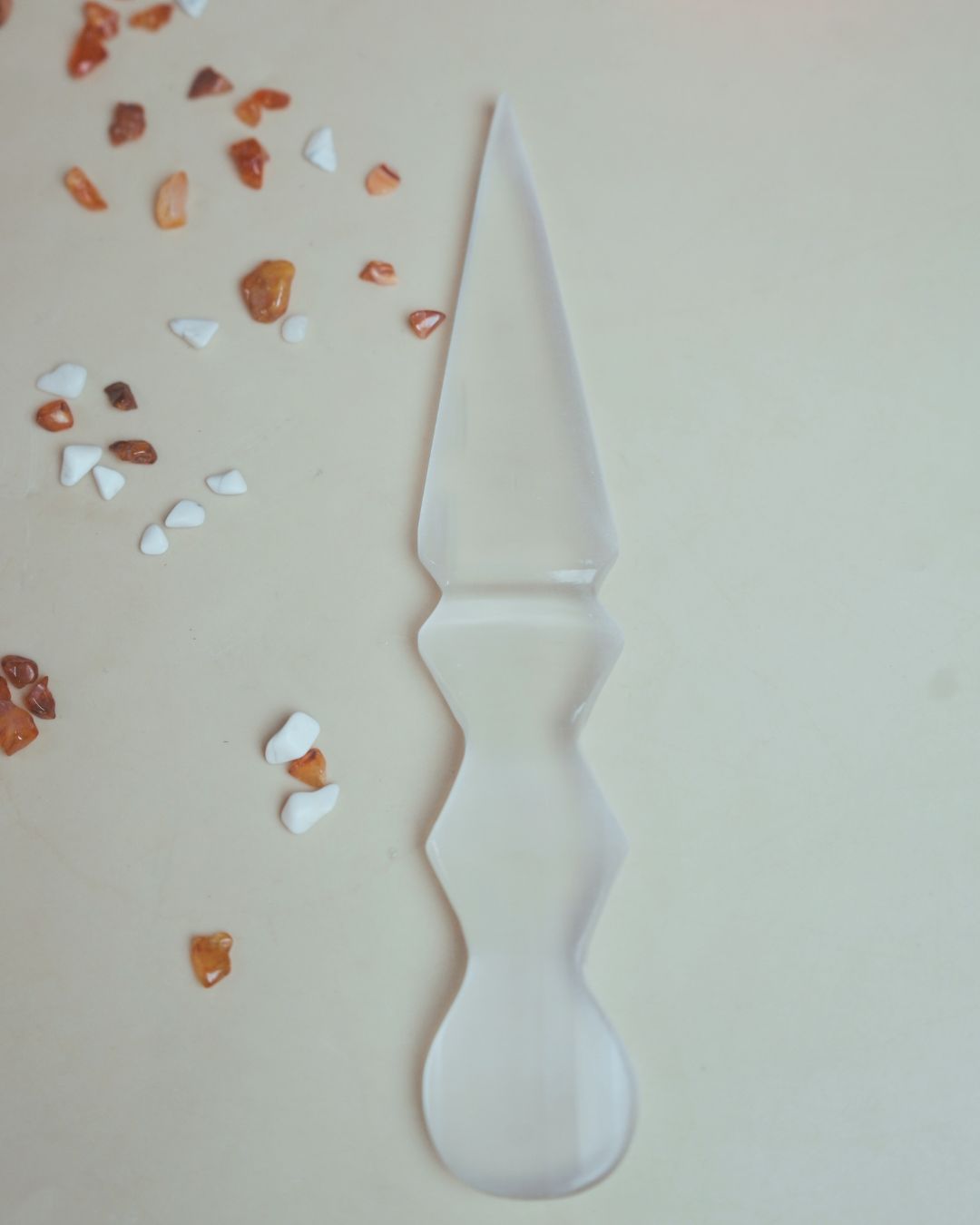 Selenite / black / opalite 6 Inch Knife-Selenite-6-Maitri Export | Crystals Store